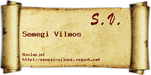 Semegi Vilmos névjegykártya